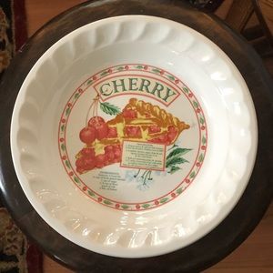 Vintage Cherry Pie Recipe Baking Dish
